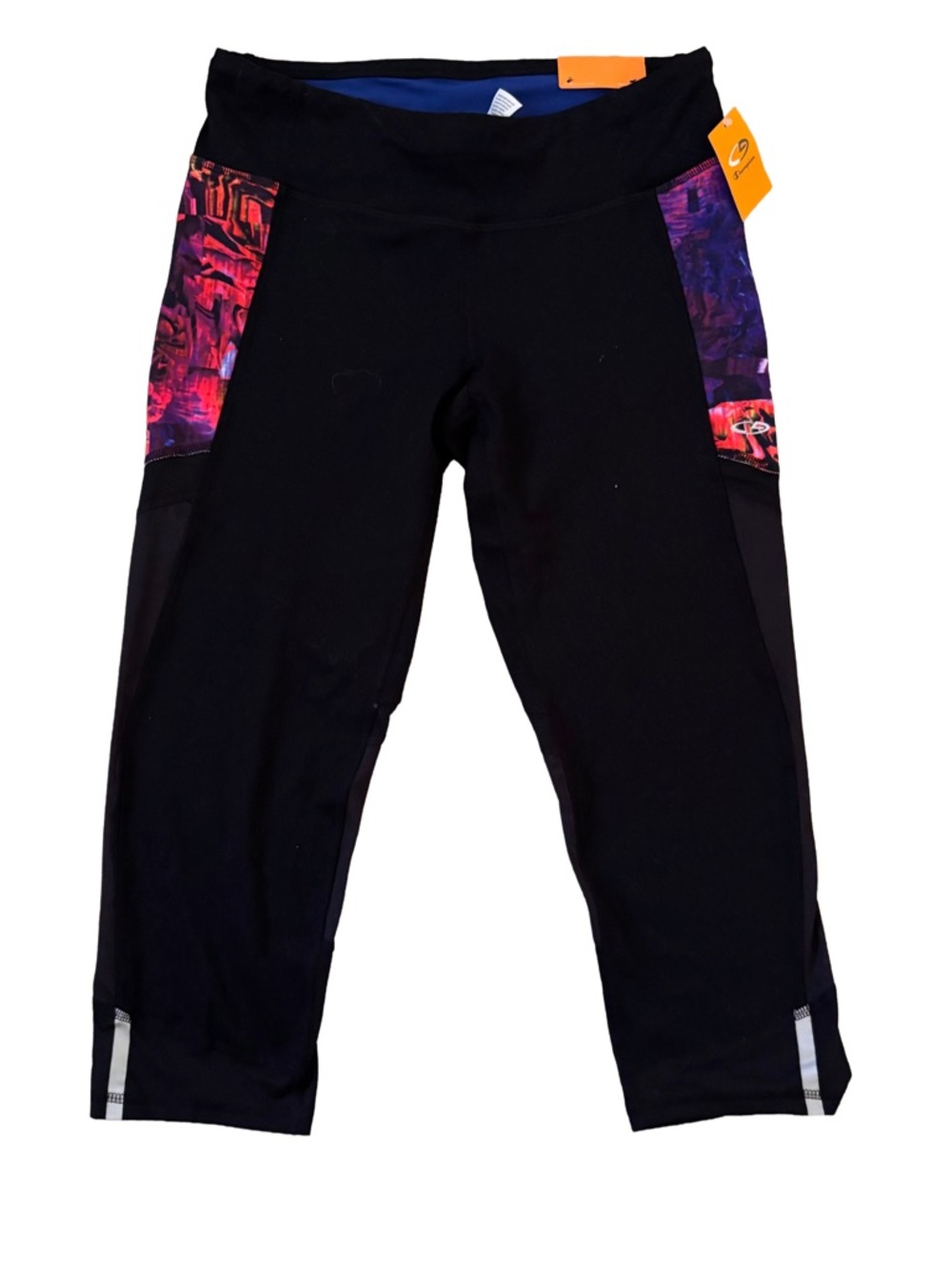 NWT Champion Women’s Duo Dry Capri Legging Black Multicolor Detail Size M